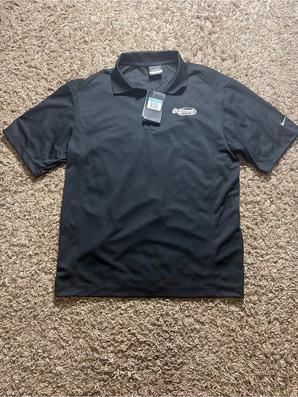 Nike Golf Dri-FIT Copart Deloitte Men’s M Black Performance Polo Shirt NWT